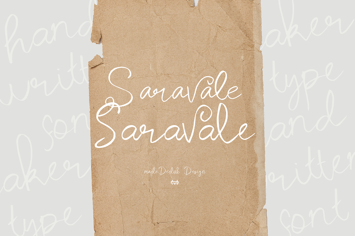 Saravale Script, a Font by madeDeduk (Photo 1 of 10)