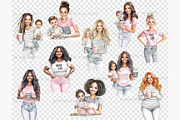 Mom And Baby Clip Art, a Person Illustration by GlamArtZhanna (Thumbnail 8 of 8)