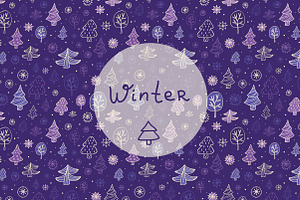 Vector cute winter patterns.