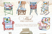 Authentic Cozy Witch Cottage Clipart, a Seasonal Illustration by ArtCreationsDesign (Thumbnail 2 of 23)