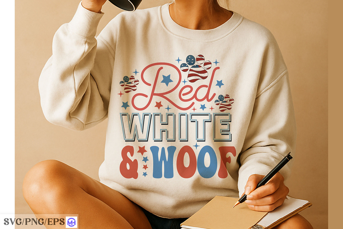 Red White and Woof 4th of July SVG, a Graphic by mh_arif (Photo 4 of 4)