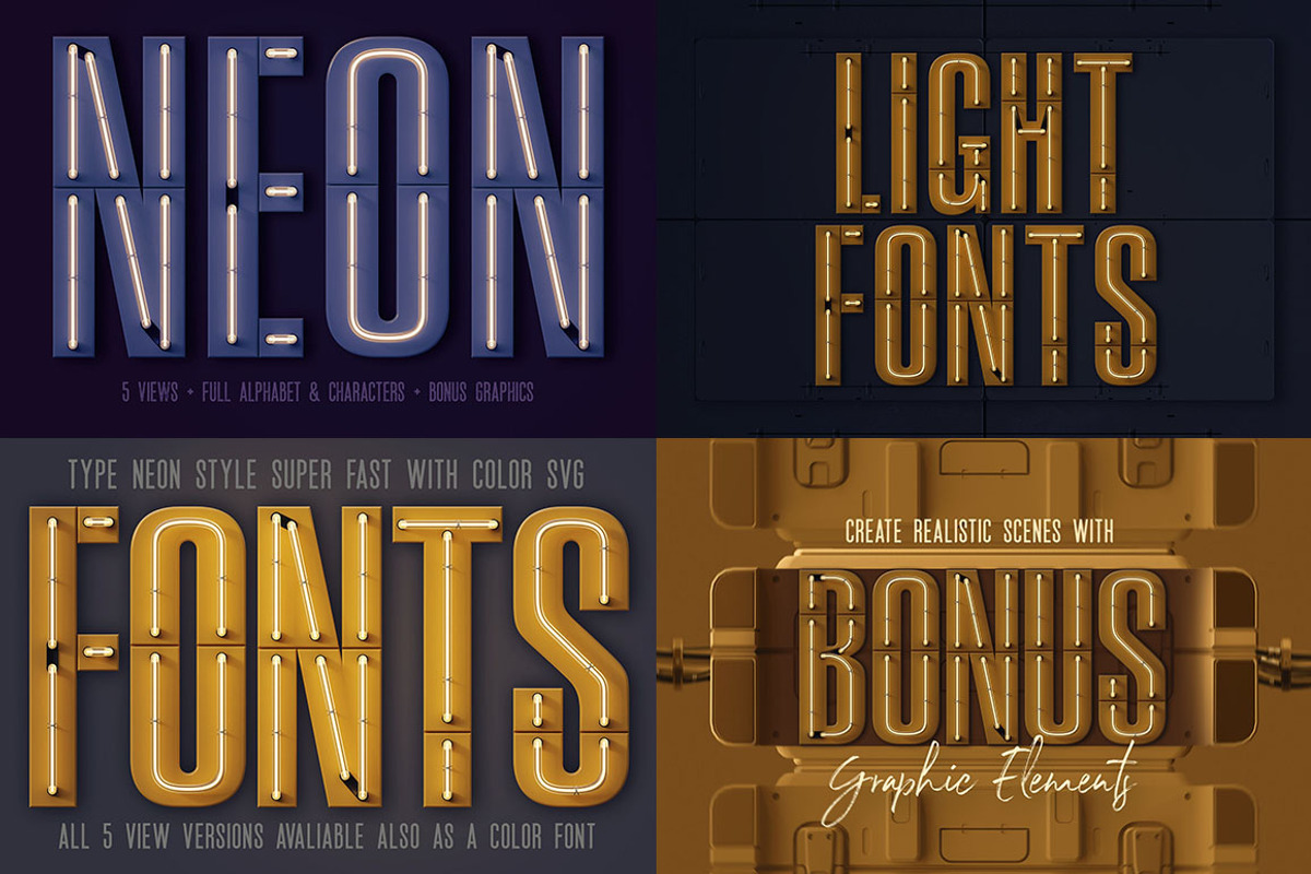 SALE Neon Lettering Super Bundle, a Graphic by TVartworks (Photo 12 of 27)