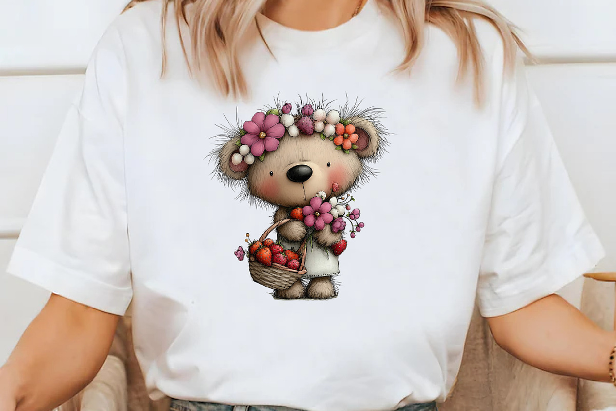 Whimsical spring teddy bear clipart, an Illustration by Designworld (Photo 6 of 10)
