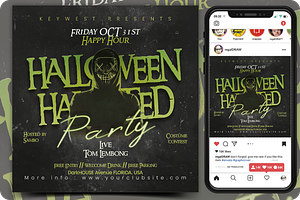 Halloween Haunted Party Flyer, a Flyer Template by regalDRAW