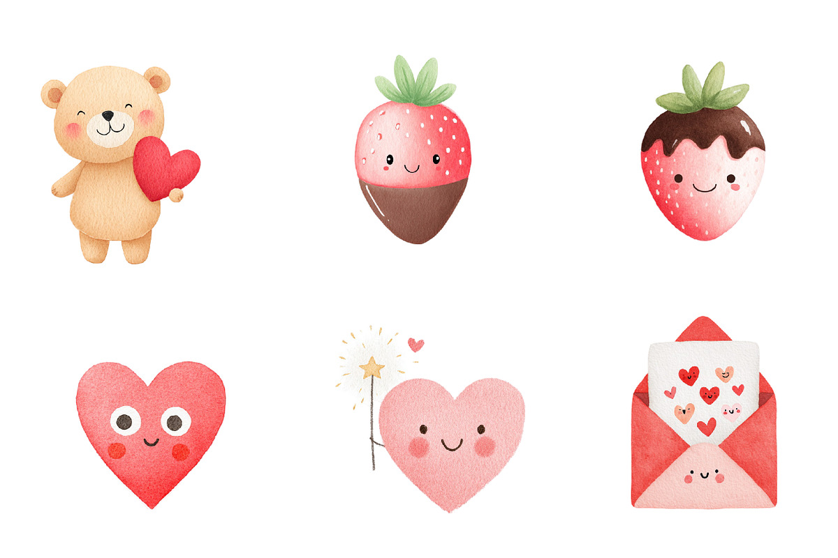 Cute Valentine Clipart, an Illustration by CreationArt (Photo 4 of 7)