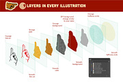 Count me in! Five vector hands 1-5, a Decorative Illustration by Tanya Cornish (Thumbnail 3 of 8)