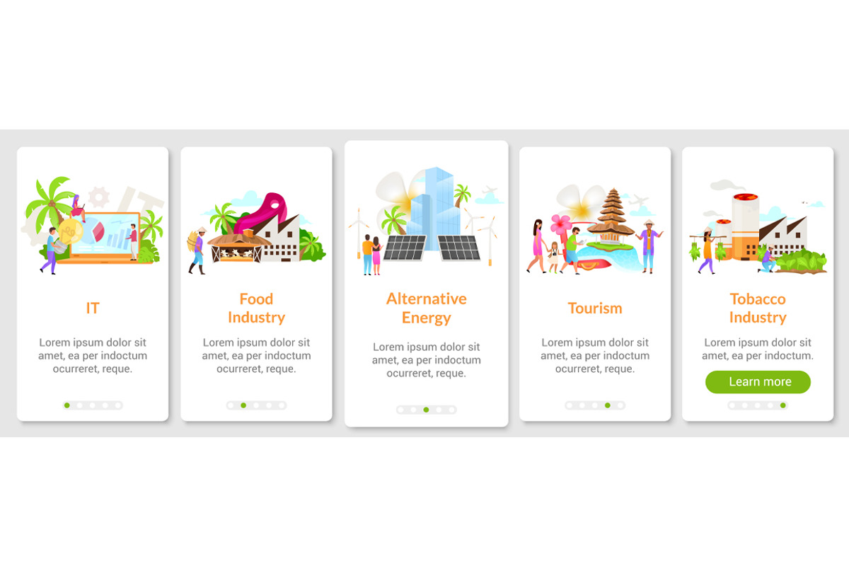 Indonesian business app screen, an App Template by IMG visuals characters
