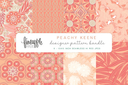 Peach Boho Seamless Pattern Bundle, a Pattern Graphic by FINEAPPLE