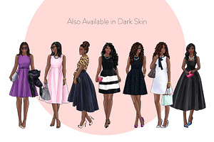 Fashion Girls 36- Light Skin Clipart