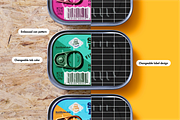 Three Can Tinned Fish Mockup, a Packaging Mockup by Jacob Waites (Thumbnail 2 of 5)