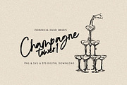 Champagne Glass Tower Pyramid Glass, an Illustration by CraftingOnSunday (Thumbnail 1 of 4)