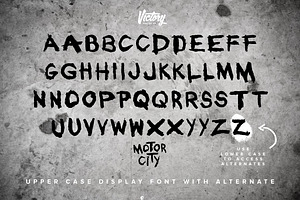 Grunge Font Hand Painted Motor City