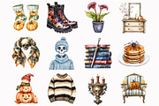Watercolor Cozy Halloween Clipart, an Illustration by Design Market (Thumbnail 4 of 4)
