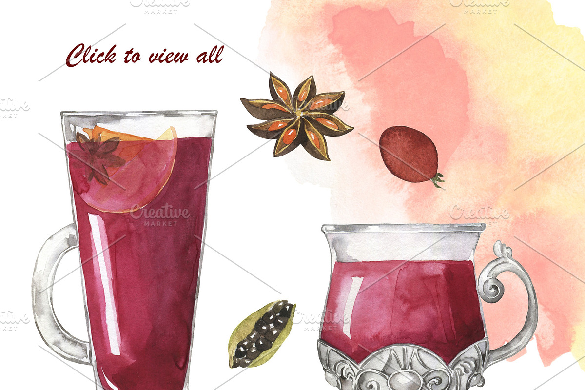Christmas drink collection, a Food Illustration by Watercolor & sketches (Photo 3 of 8)