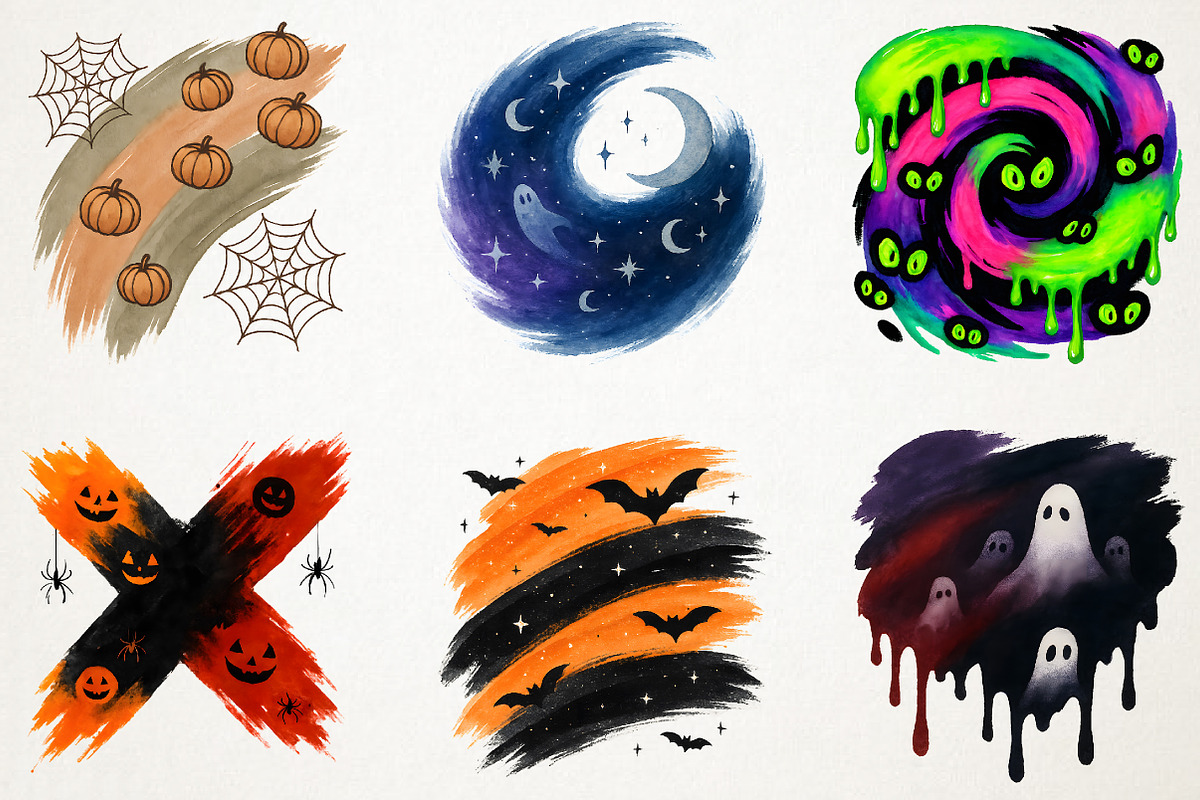 Brushstroke Halloween PNG Clipart, an Illustration by RobertsArt (Photo 6 of 8)