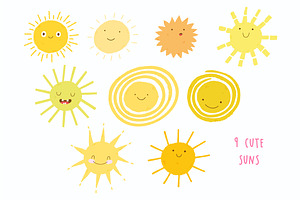 Cute Sun Characters