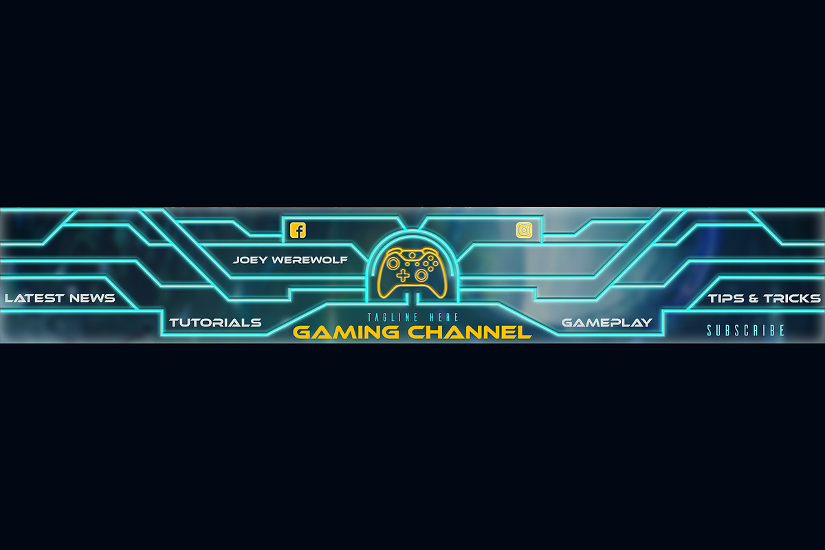 Gaming Channel Youtube Banner, a Social Media Template by Midgardians (Photo 3 of 3)