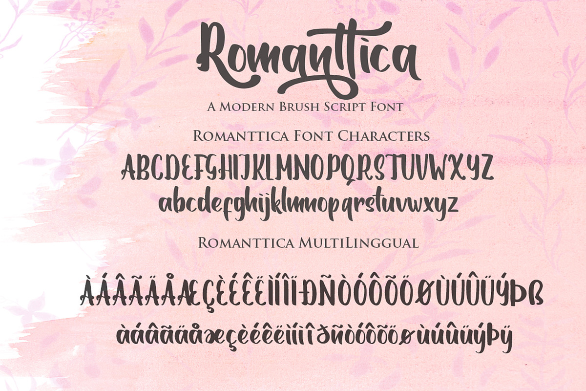 Romanttica-Lovely Brush Script Font preview 8