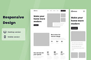 Interior Design Wireframe Website, a Wireframe Template by INSPR STD (Thumbnail 4 of 7)