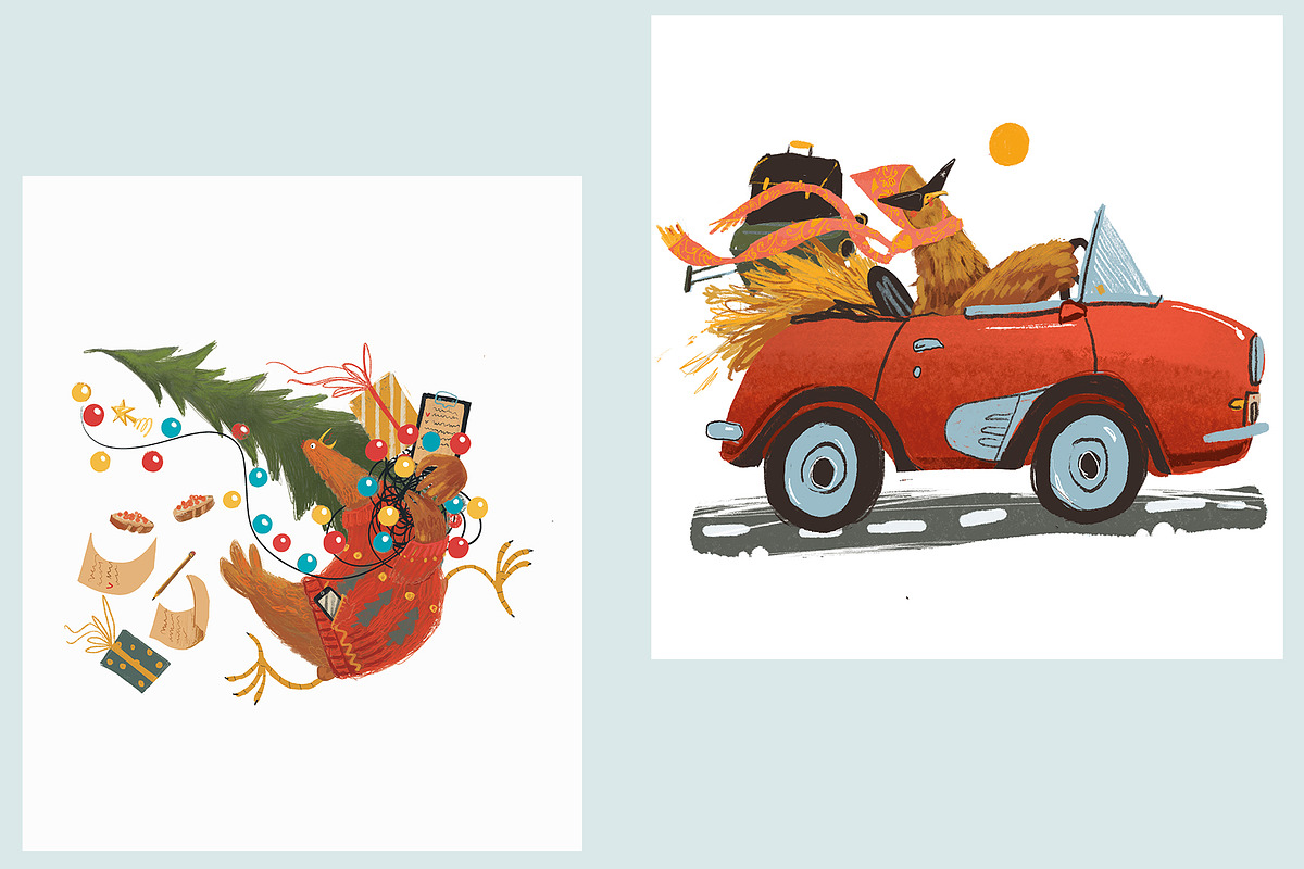 Happy Chickens, an Animal Illustration by Dashnpro (Photo 8 of 8)
