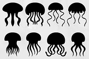 Jellyfish Silhouette SVG, an Animal Illustration by newminddesign (Thumbnail 1 of 3)