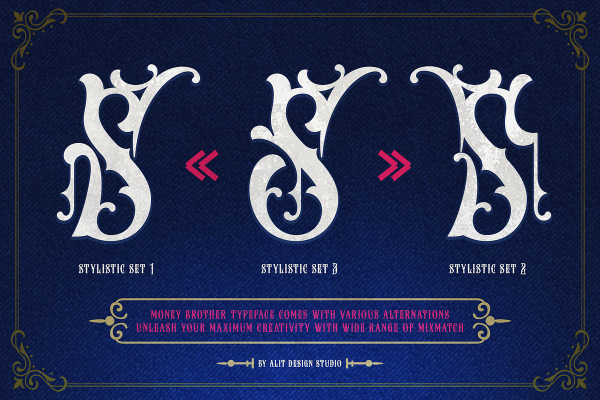 Money Brother Victorian Typeface, a Blackletter Font by alit design (Photo 12 of 20)