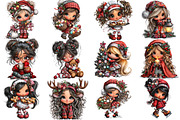 Whimsical Christmas Girl Clipart, an Illustration by DreamArtGraphic (Thumbnail 4 of 5)