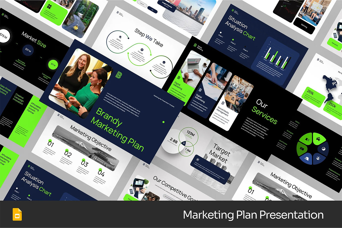 Marketing Plan GSlides,Powerpoint, a Presentation Template by Fit-tee (Photo 1 of 2)