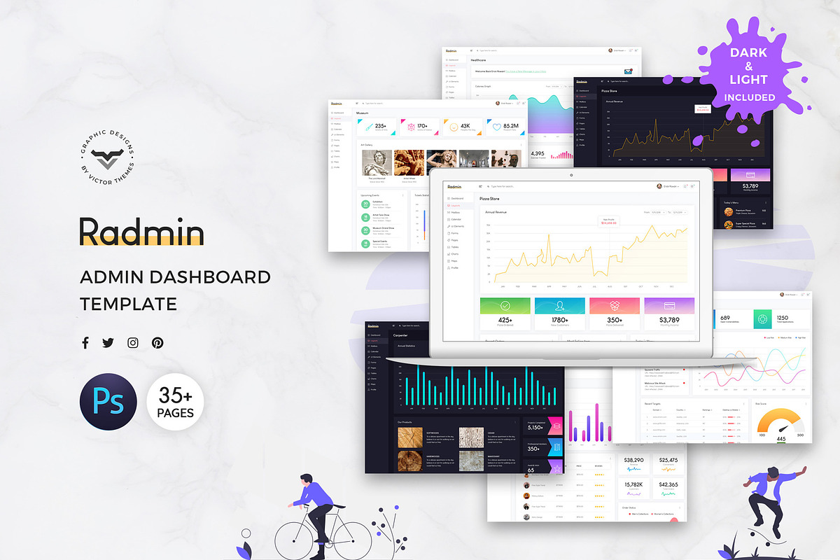 Radmin Admin Dashboard UI Kit, an UI Kit Template by VictorThemes