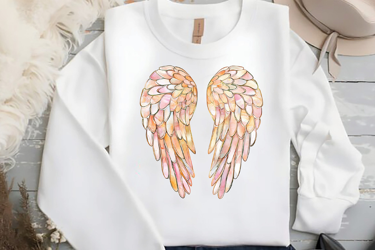 Stained Glass Angel Wings Clipart, an Illustration by DreamCafeArt (Photo 4 of 6)