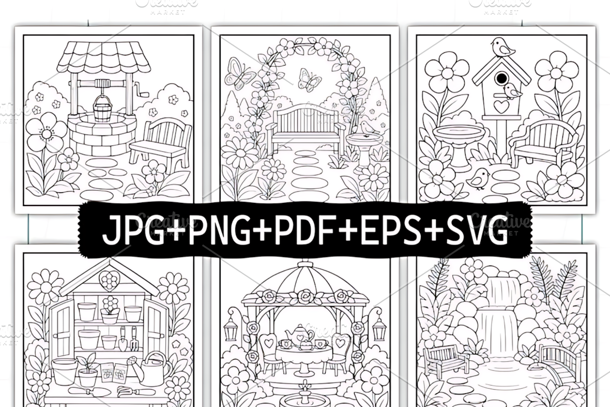 Secret Garden Days Coloring Book, a Decorative Illustration by Coco Bloom (Photo 2 of 7)