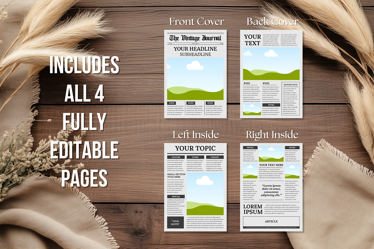 Vintage Newspaper Template, a Magazine Template by ZoloDesignHub (Photo 2 of 8)