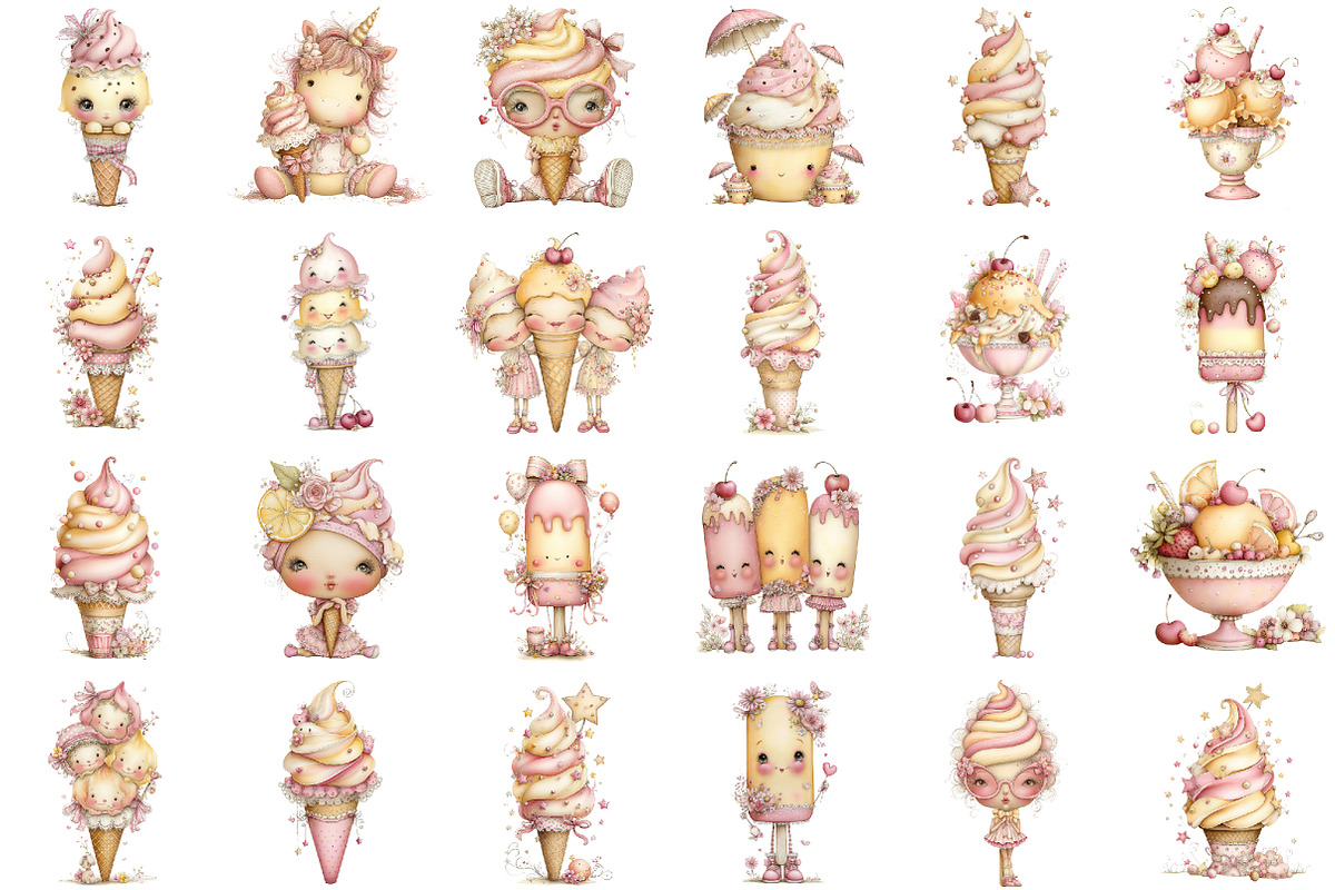 Whimsical Summer Ice Cream, an Illustration by designcity5 (Photo 2 of 5)