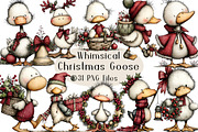 Whimsical Christmas Goose Clipart, an Animal Illustration by Creative Art (Thumbnail 1 of 6)