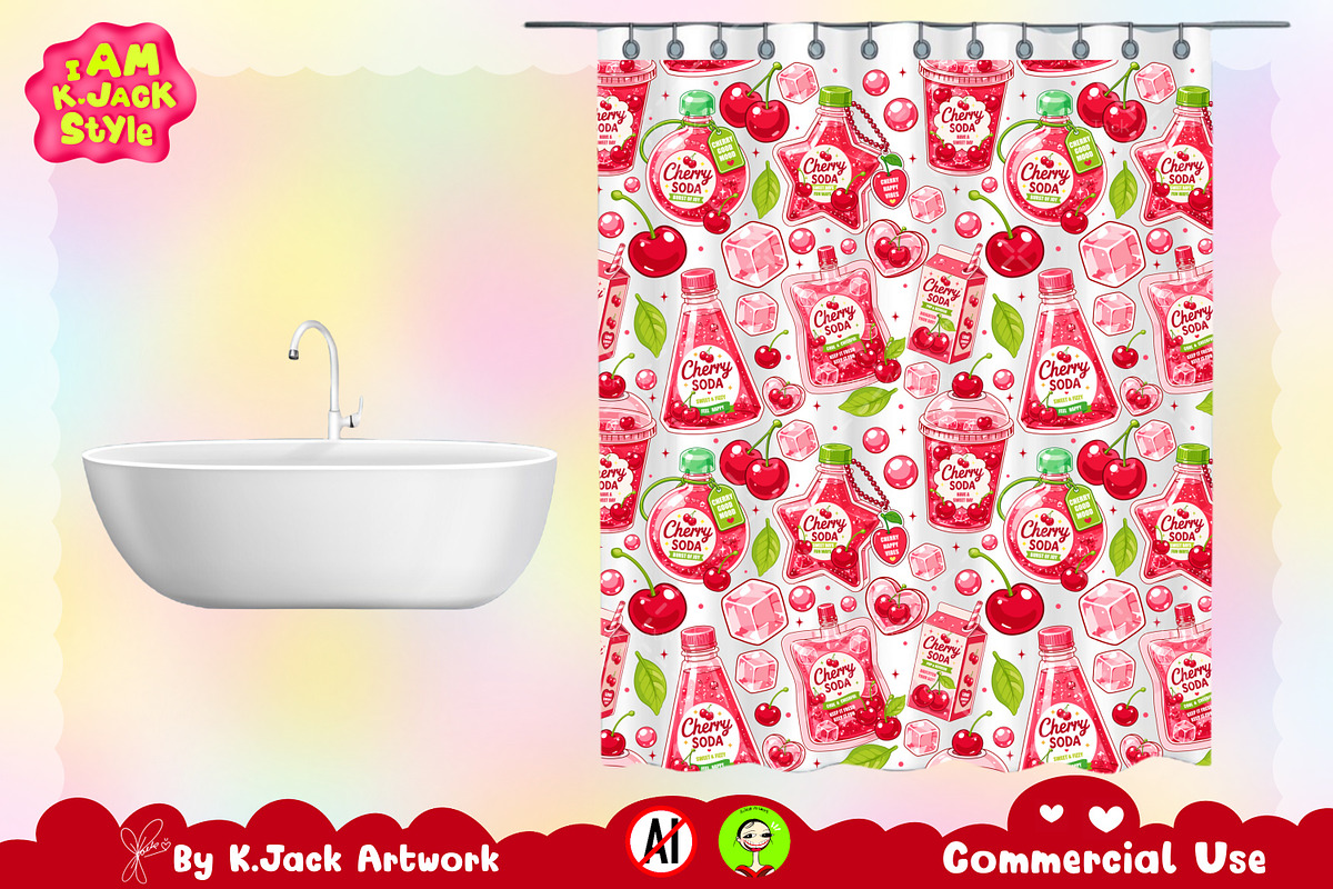 Cute Cherry Soda Seamless, a Background Graphic by K.JackArtwork (Photo 7 of 8)