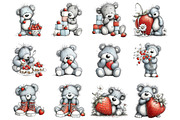 cute grey teddy bear Clipart, an Illustration by DreamArtGraphic (Thumbnail 2 of 4)