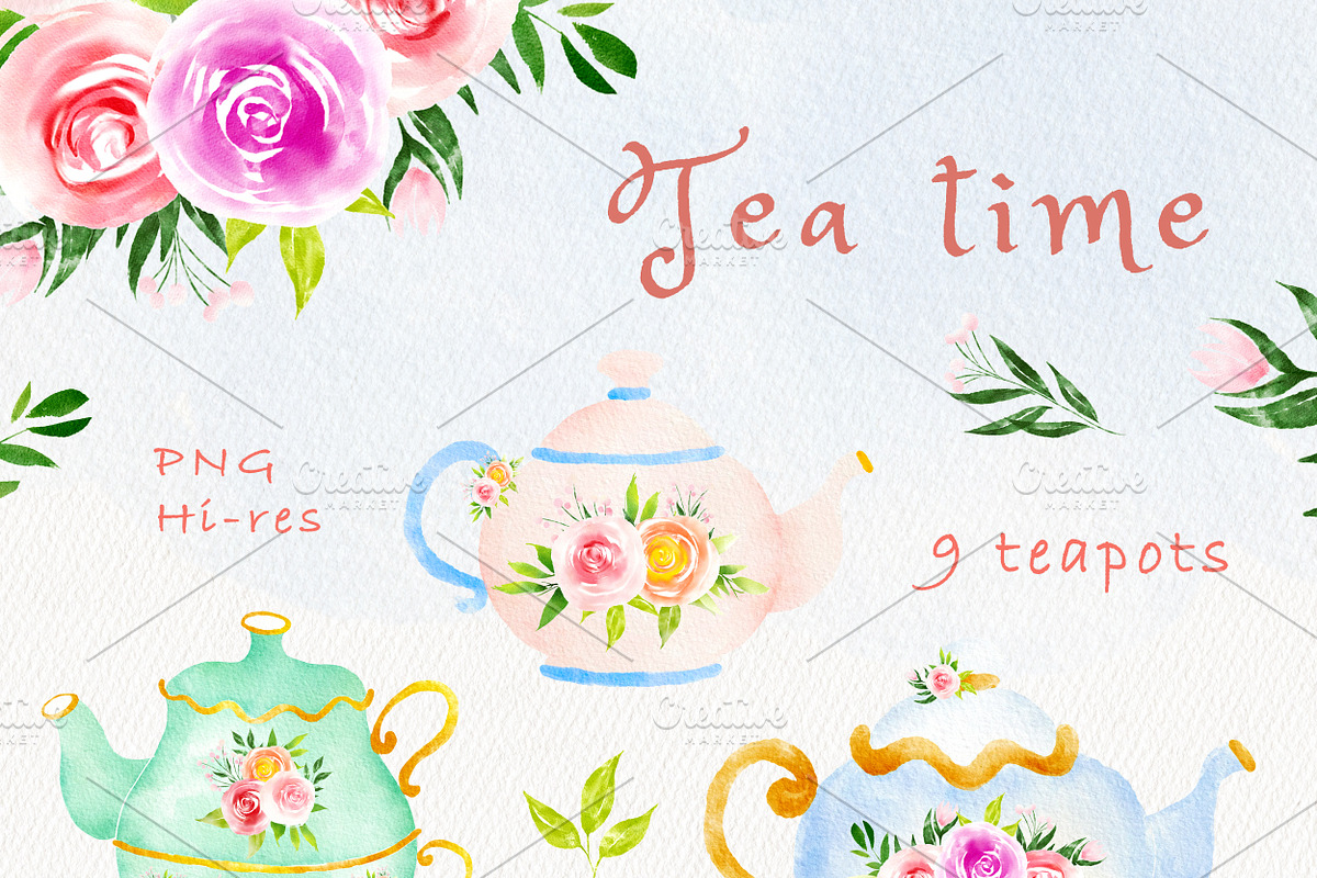 Tea time party bunny clipart, an Illustration by heyiamalice (Photo 6 of 15)