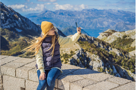 Woman traveller in mountain, a Nature Photo by Elizaveta Galitskaya