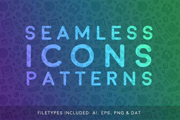 Seamless Icons Patterns preview 5