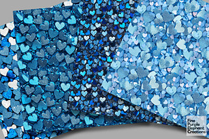 Chunky Blue Heart Glitter Valentine