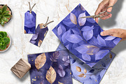 Royal Amethyst Leaves Scrapbook Set, a Background Graphic by V Design Creator (Thumbnail 5 of 12)