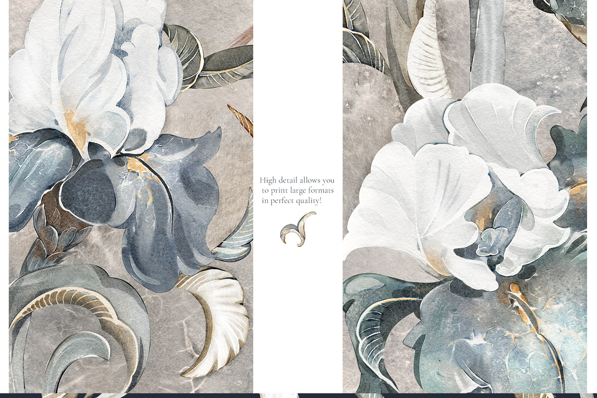 IRISES floral seamless patterns, a Pattern Graphic by Lisima (Photo 9 of 14)