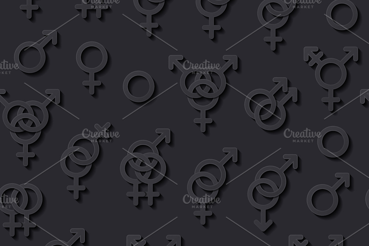 Seamless Sexuality Symbols, a Pattern Graphic by Absent A