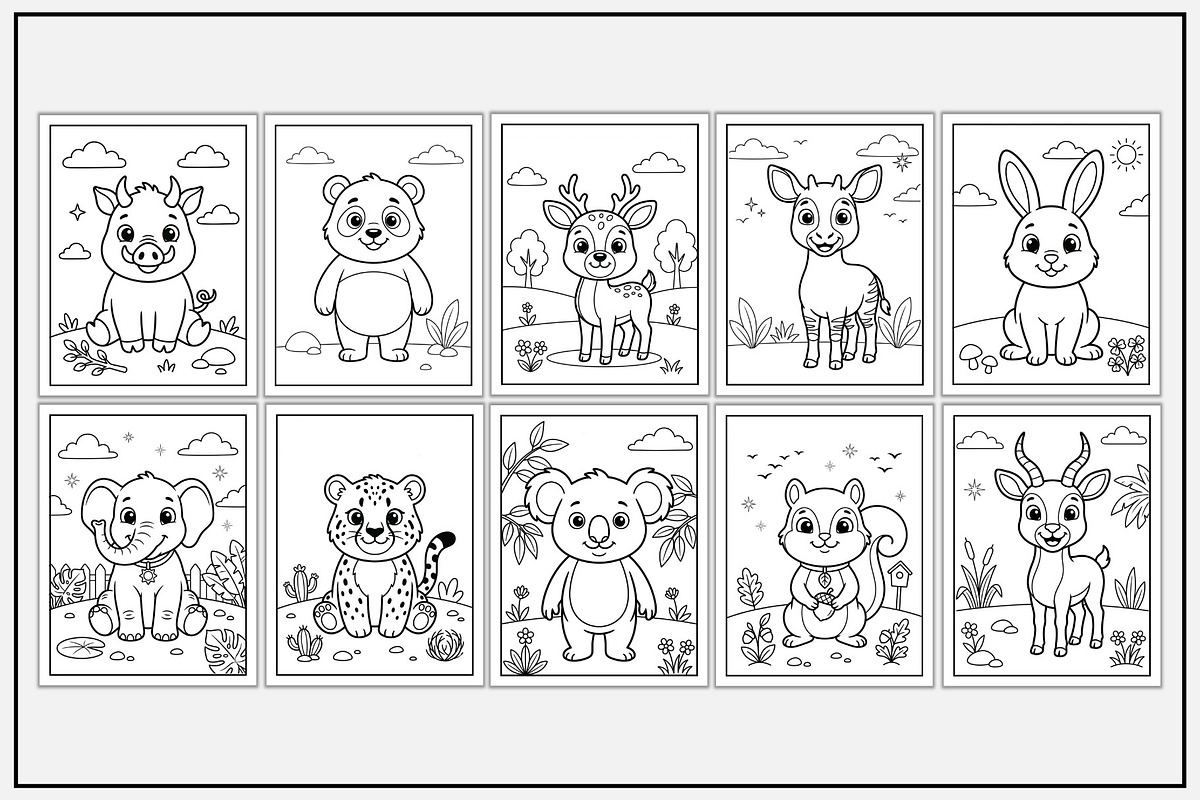 Wild Animals Coloring Pages for Kids, an Animal Illustration by Lamia Emad (Photo 2 of 5)