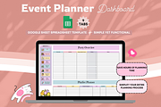 Event Planner Dashboard Spreadsheet, a Stationery Template by bellaROSEworkshop (Thumbnail 3 of 6)