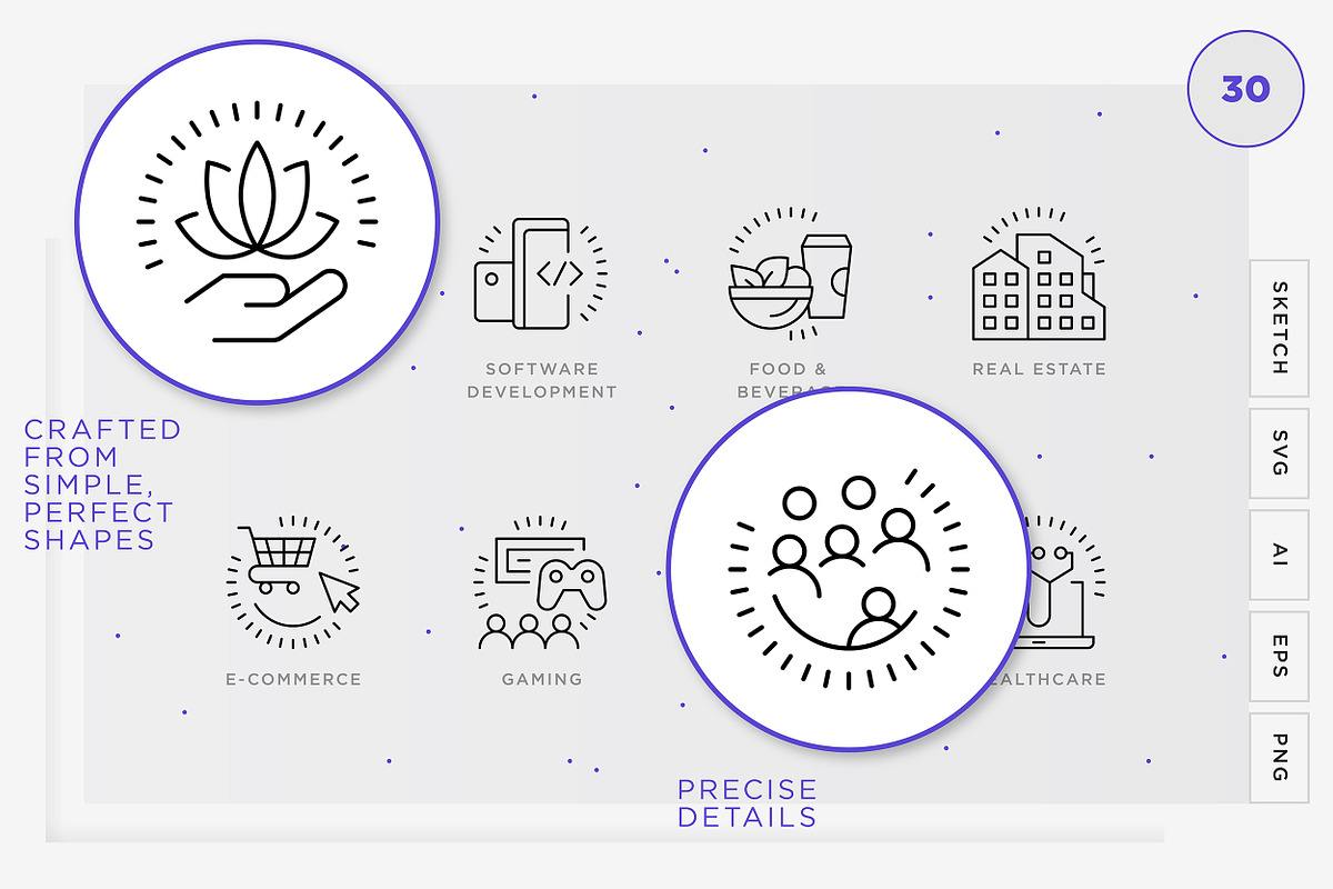Growing Industry Icons, an Outline Icon by Vineta Rendon (Photo 2 of 10)