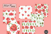 Watercolor Poppy Seamless Patterns, an Illustration by OlDm_Shop (Thumbnail 8 of 10)