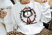 Whimsical Christmas Cats Watercolor, an Illustration by Sublimation Artist (Thumbnail 4 of 6)