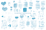 Abstract watercolor Photoshop shapes, a Shape Add-On by Let's Art (Thumbnail 3 of 8)