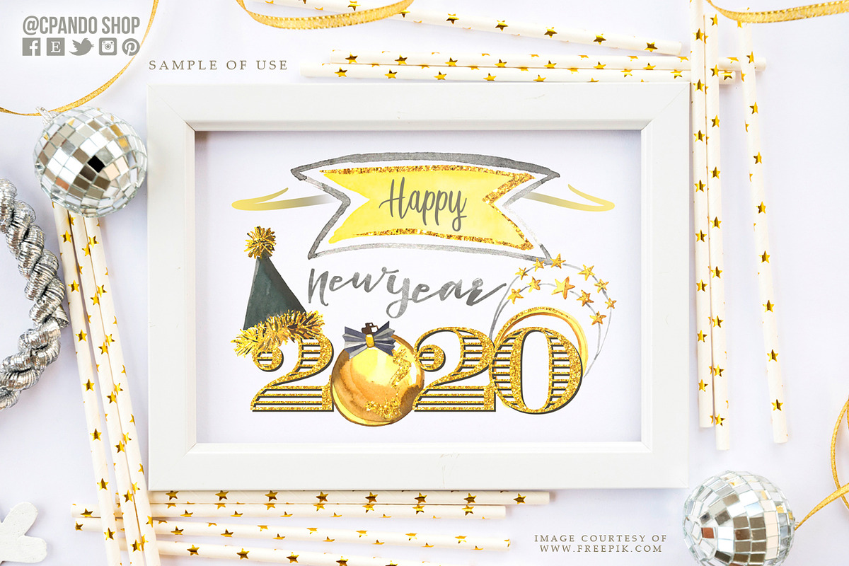New Years Party Clip art, a Decorative Illustration by CpandoShop (Photo 3 of 4)
